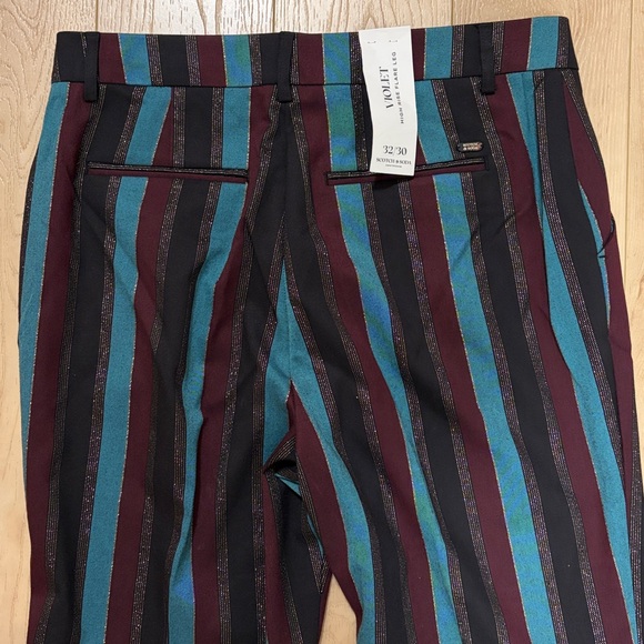 Scotch & Soda Violet Glitter Striped Flare Pants, sz 32x30 - Picture 6 of 16